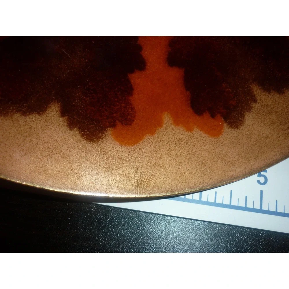 Vintage‎ Annemarie Davidson Enamel on Copper Plate Leaf Starburst Signed Label